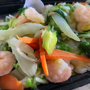 Shrimp chow mein no cornstarch