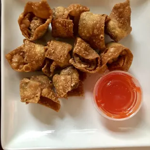 Fried Meat Wontons. Good and crispy with/without sweet and sour sauce.