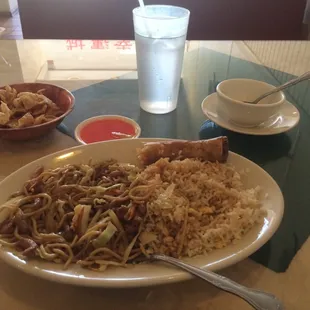 Pork lo mein lunch special!!  So much food for $6, I needed a box!  I&apos;ll be a regular here!!!