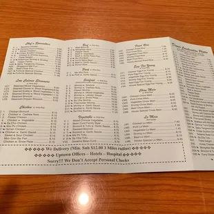 menu