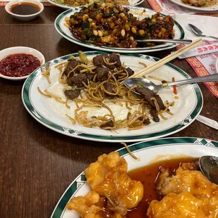 a table full of food