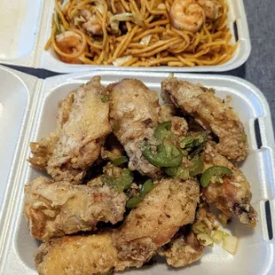 Chow Mein and Wings