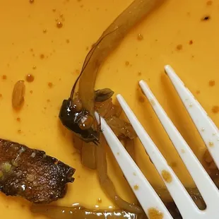 a fork on a plate of food