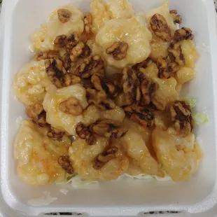 Honey walnut prawns...to go