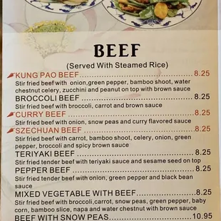 Beef options