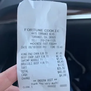 Receipt cheap food!