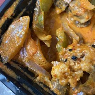 a close up of a dish of food