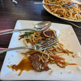 The lo main and orange chicken