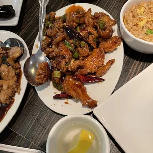 Orange Chicken , egg drop soup, etc.