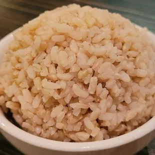Brown rice. It was nice to have the option of white or brown rice.