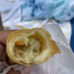 the inside of a pastry