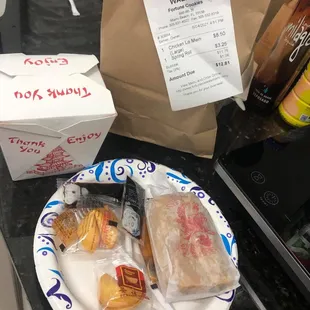 a plate of food on a counter