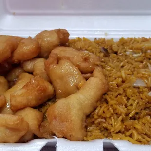 Honey Garlic Chicken with rice.