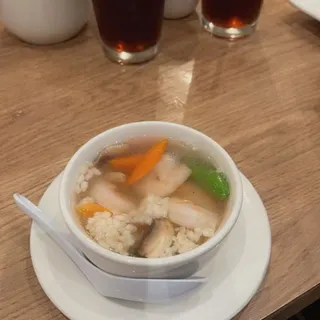 Shrimp with Rice Crispy Soup
