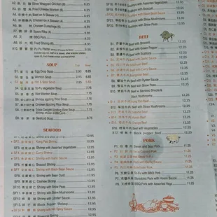 menu