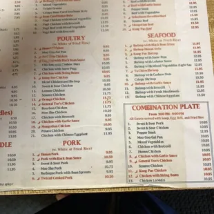Updated Menu/Prices