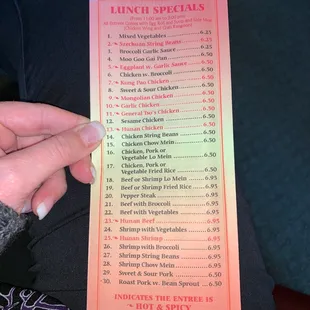 menu