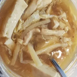 Hot and Sour Soup that is full of tofu!