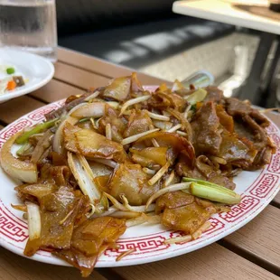 Beef Chow Fun - $16. After a little chili oil &amp; soy sauce, it was pretty good. This dish alone lacks flavor though.