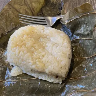 Lotus Leaf Rice with Chicken(unwrapped)--so flavorful