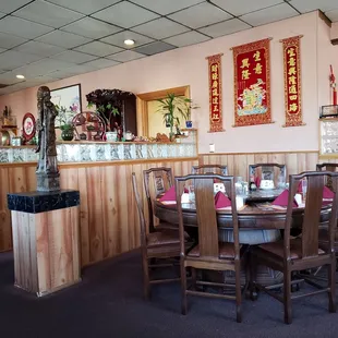 Family table with round server, traditional beautiful table.