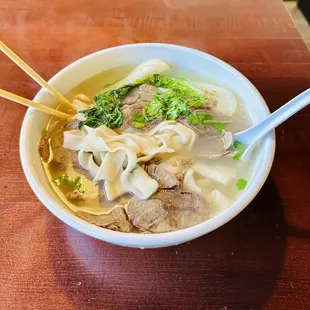 N1 Sliced beef noodle with bok choy. SO FLIPPING GOOD.