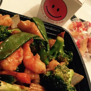 Chinese Takeout: Shrimp w/ mixed veggies!