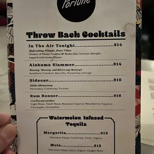 Throw back cocktails