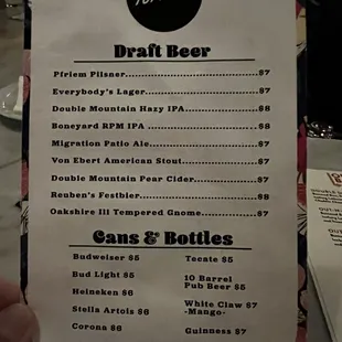 Draft beer and cans and bottles