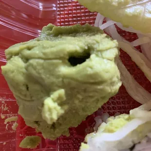 It is real wasabi ! It's very hot but I love it It made me cry bc I ate a lot with sushi's Lol