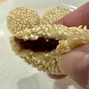 Mmmmmmm. Sesame Balls with Sweet Bean filling.