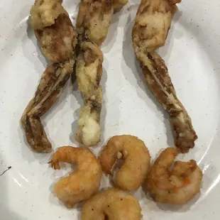 Frog legs and shrimp