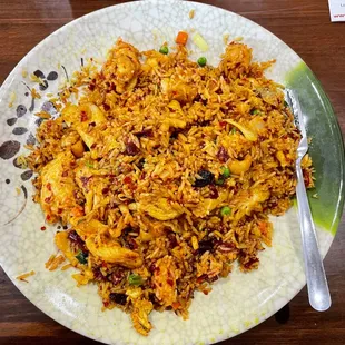 Thai basil fried rice, extra spicy.