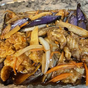 Eggplant with fish clay pot