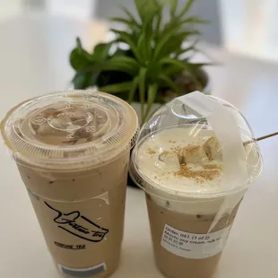 Classic milk tea and mochi soy milk tea