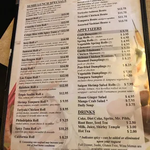 menu