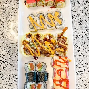 sushi, sashimi, sushi and sashimi, food