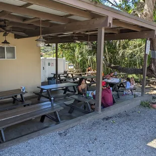 11 outdoor tables, need to show your I'd &amp; Vax card