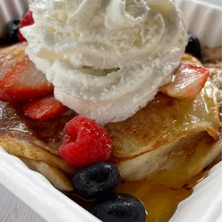 Lemon Ricotta Pancakes with Honey and Fresh Berries