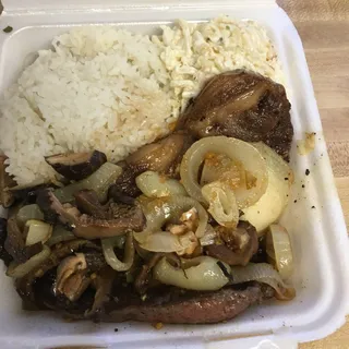Hawaiian Ribeye Steak Lunch Plate