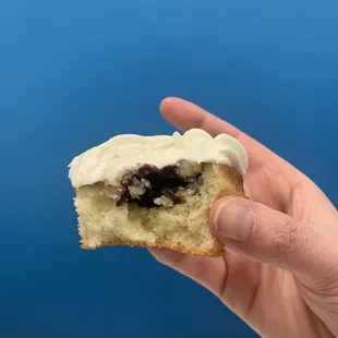 Raspberry filled cupcake with amaretto cream cheese icing! Oh my goodness I have never tasted a cupcake so decadent!