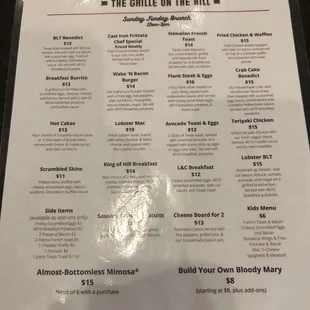 Brunch Menu