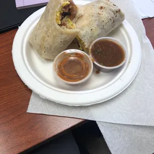 Bacon breakfast burrito