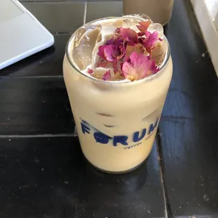 Iced mocha white chocolate with rose...so good!