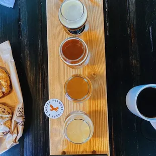 a selection of coffee and pastries
