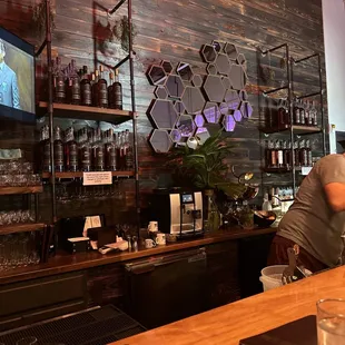 a man working at a bar