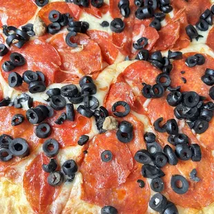 Large pepperoni and olives