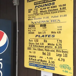Menu out front.