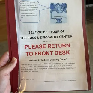 Self guided booklet