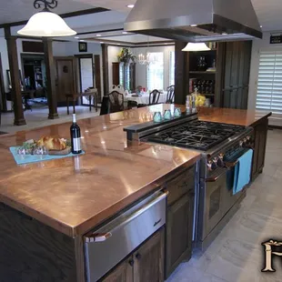 a large kitchen island